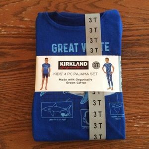 Boys Kirkland Signature 4 PC Shark Pajama Set NWT